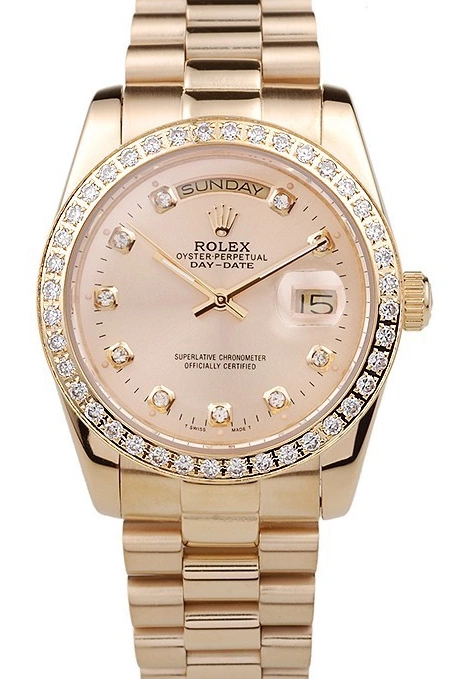 MiroTime 0818 Rolex Day-Date 18k Yellow Gold Plated Stainless Steel Gold Dial